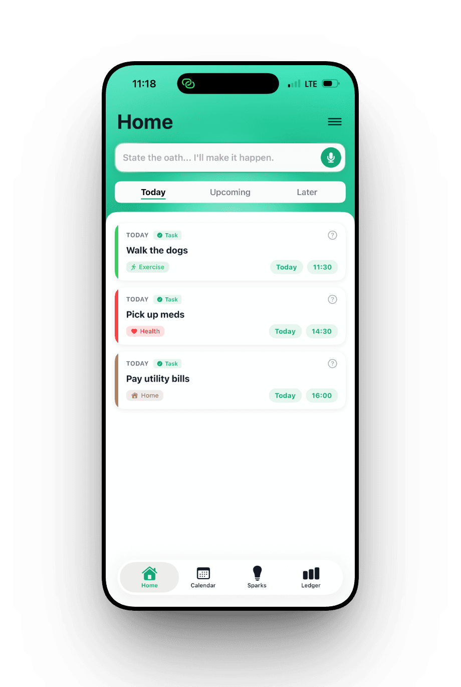 Oath app home screen